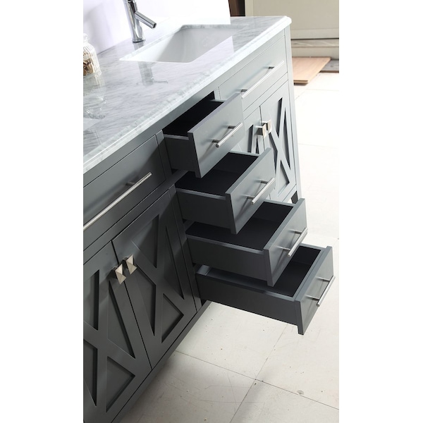 Wimbledon, 60, Grey Cabinet & Black Wood Counter